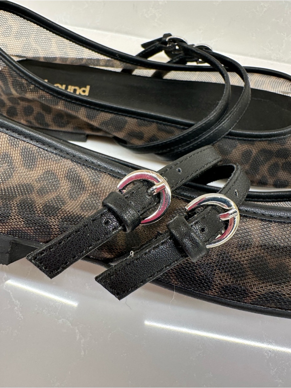 Abound Abigail Leopard Mesh Mary Jane Ballet Flats Size 9.5 - Picture 6 of 11